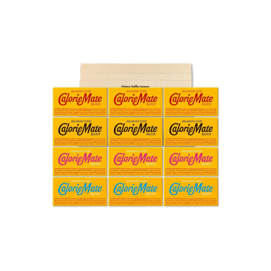 Otsuka Pharmaceutical Calorie Mate Blocks Assorted – 4 Flavors, 24 Packs (2 x 12) | Chocolate, Maple, Cheese, Vanilla