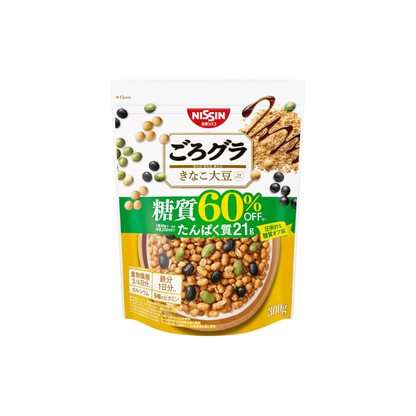 Nissin Cisco Gorgra 60% Less Sugar Kinako Soybean Cereal – Light Japanese Crunch