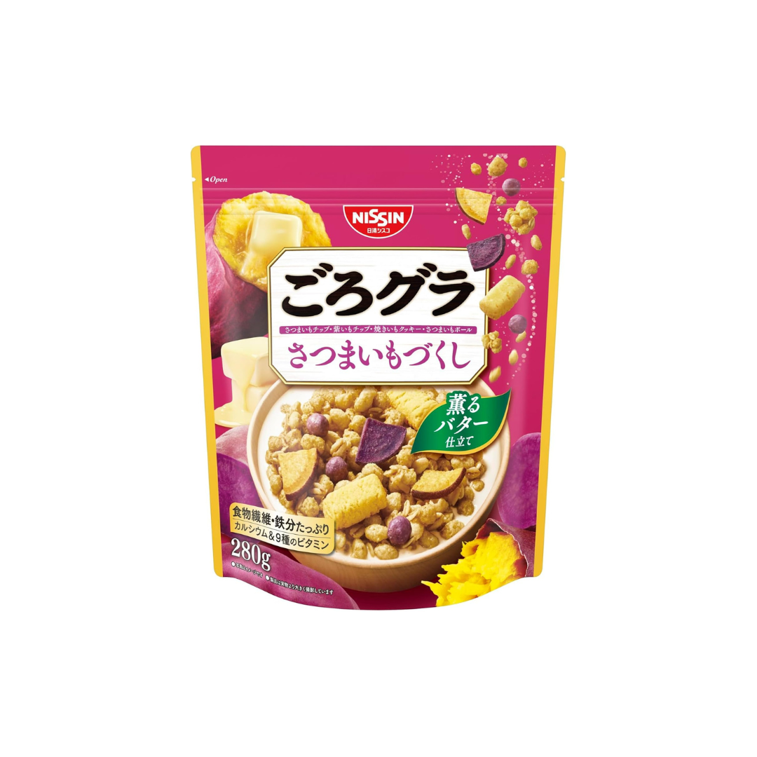 Nissin Cisco Gorura Sweet Potato Granola – Crunchy Japanese 8-Pack