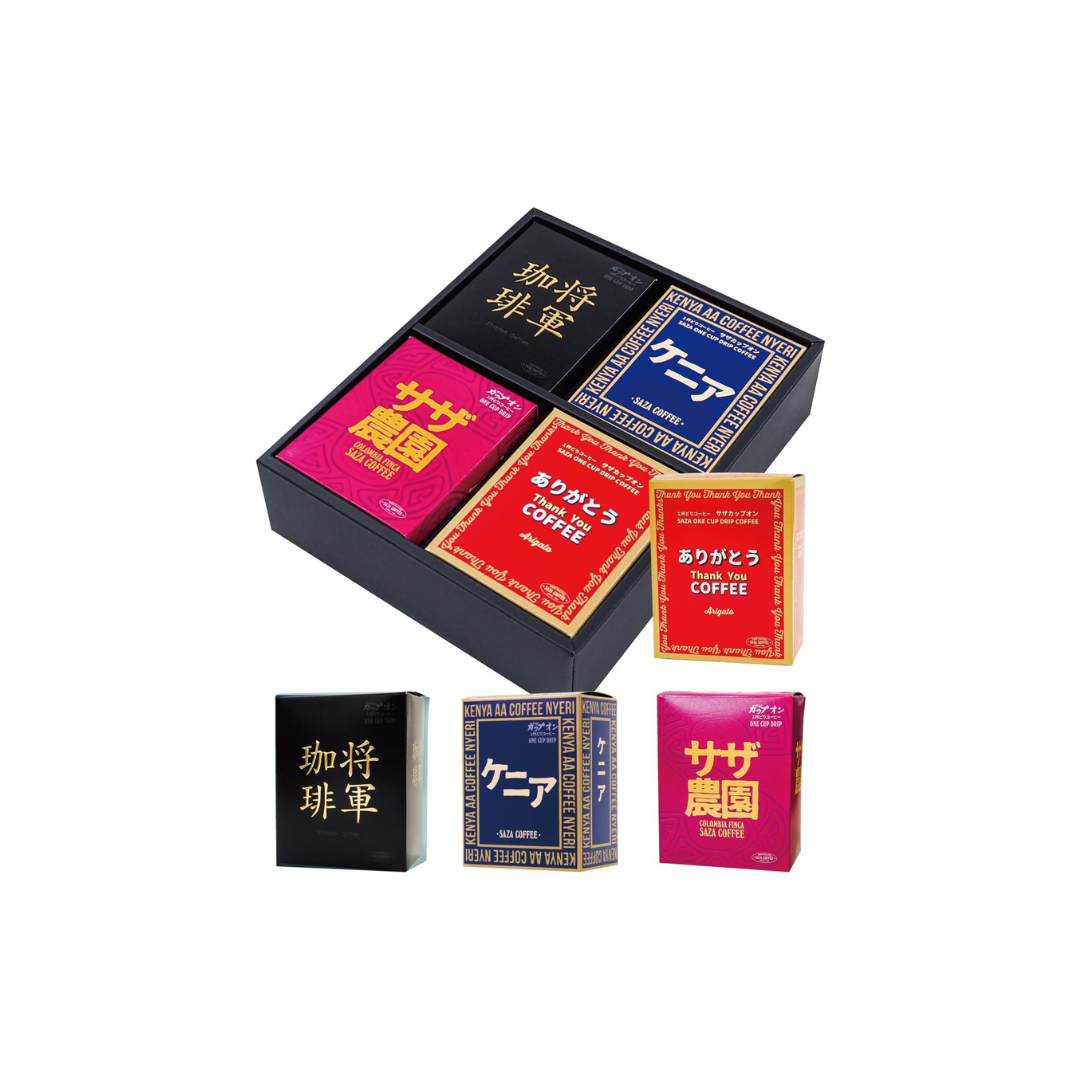 Saza Coffee Drip Gift Set – Premium Blend, Shogun Coffee, Kenya &amp; Colombia | 20 Packs