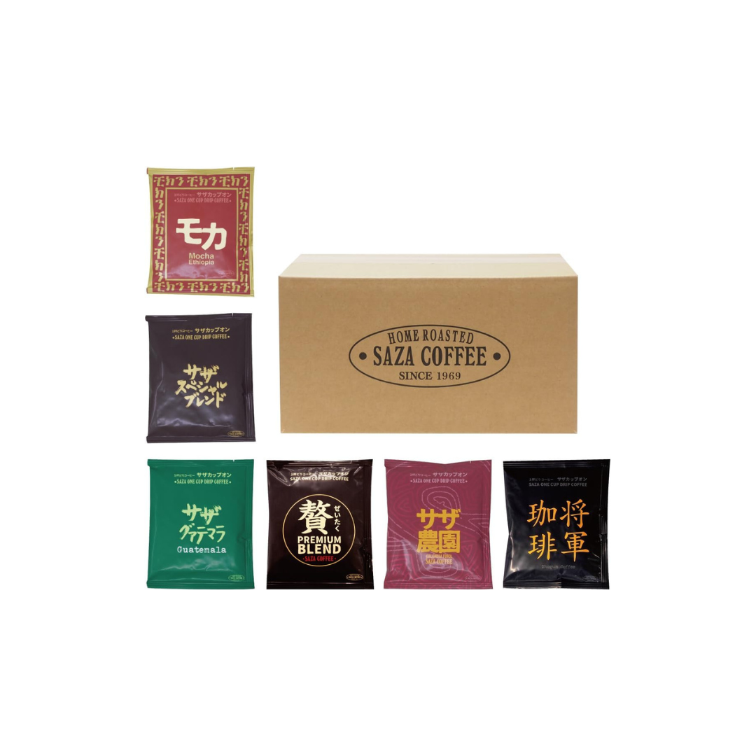 Rainbow 30P Cup-On Saza Coffee Drip Pack Set – 30 Specialty Coffee Packs | 6 Variety Deep Roast Coffee Sampler | Japanese 1-Cup Coffee