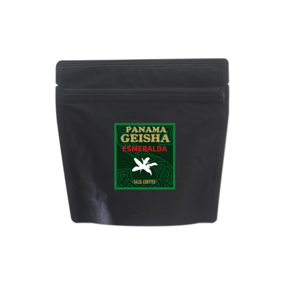 Saza Coffee Panama Esmeralda GEISHA Coffee Beans – 100g Premium Deep Roasted Coffee | Luxurious Geisha Coffee in Resealable Stand Pack