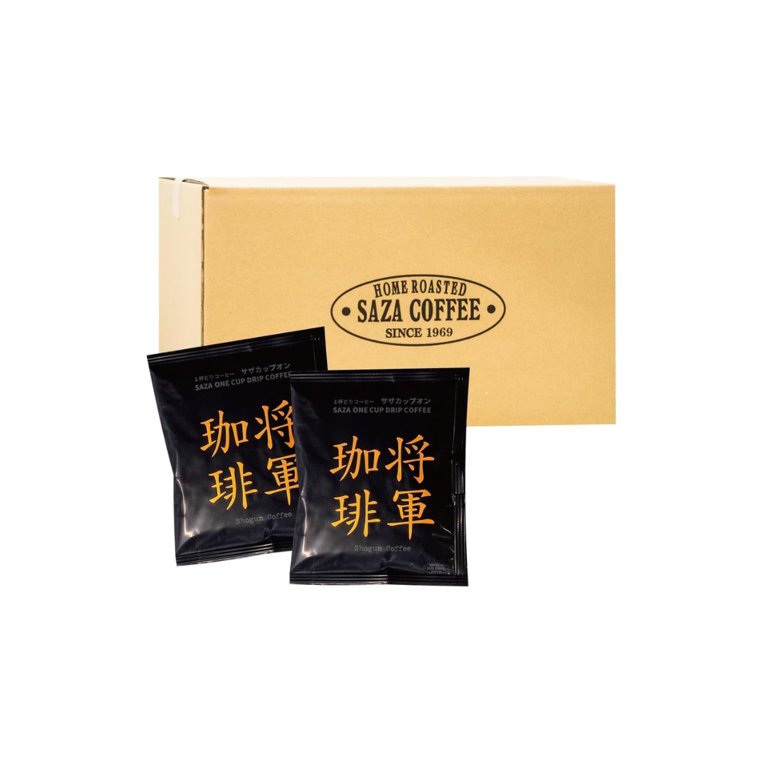 Saza Coffee Cup-On Shogun Coffee 100P – Single Serve Drip Pack Coffee | Deep Roasted Specialty Coffee 12g × 100 Packs