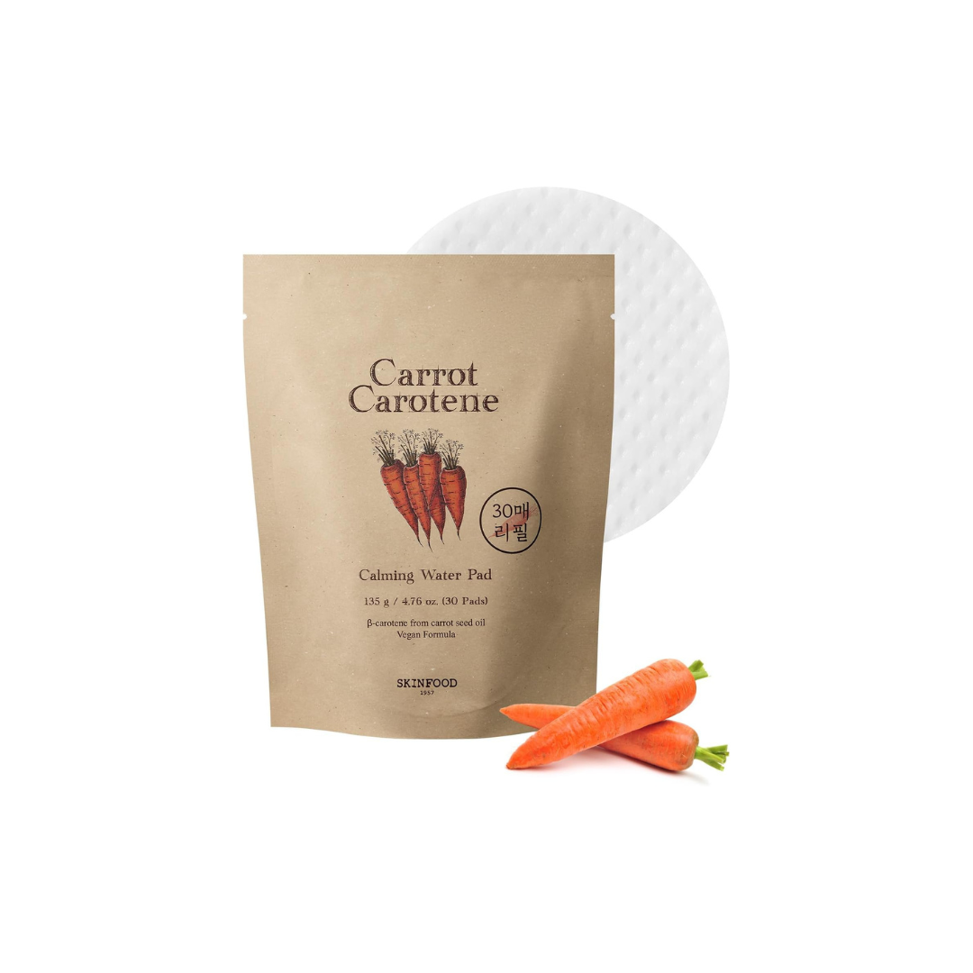 SKINFOOD Carrot Carotene Calming Water Pad Refill – Toner Pad Refill Pack (135g, 30 Sheets)