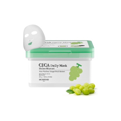 SKINFOOD Shine Muscat CICA Daily Mask – Soothing &amp; Refreshing Korean Sheet Mask Pack