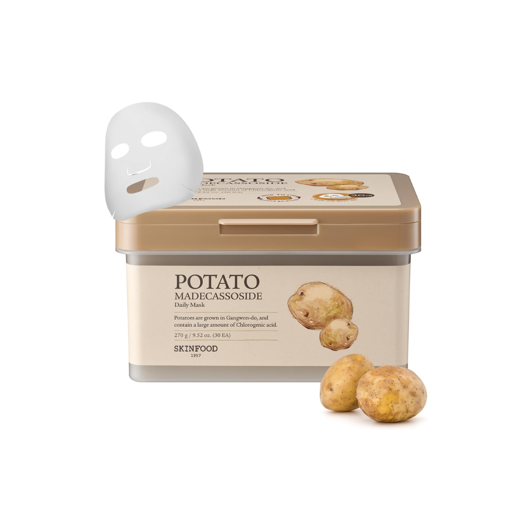 SKINFOOD Potato Madecassoside Daily Mask – Soothing &amp; Hydrating Korean Sheet Mask Pack