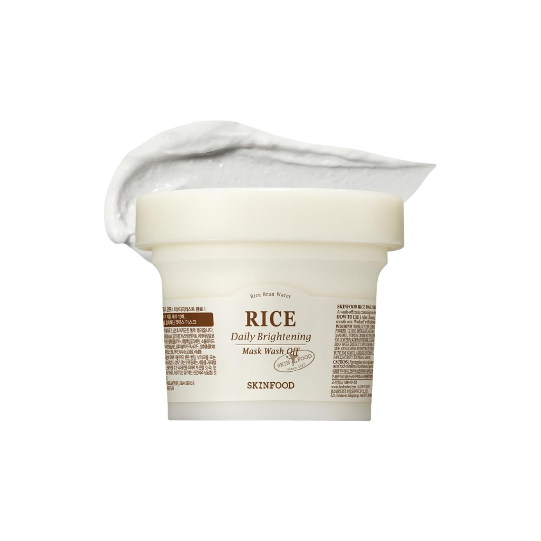 SKINFOOD Rice Daily Brightening Mask Wash Off – Radiance-Boosting Korean Face Mask