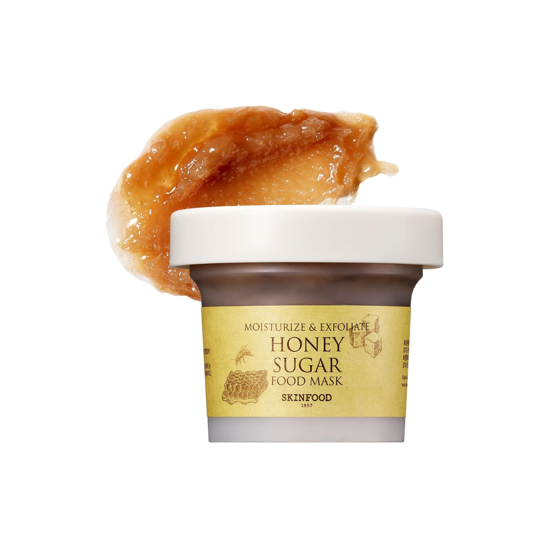 SKINFOOD Honey Sugar Food Mask – Hydrating &amp; Exfoliating Wash-Off Korean Face Mask (120g)