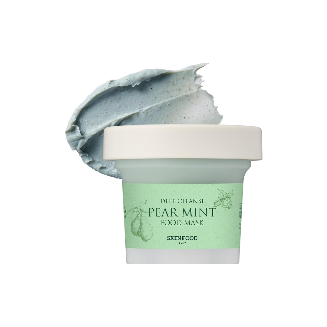 SKINFOOD Pear Mint Food Mask – Cooling &amp; Refreshing Wash-Off Korean Face Mask (120g)