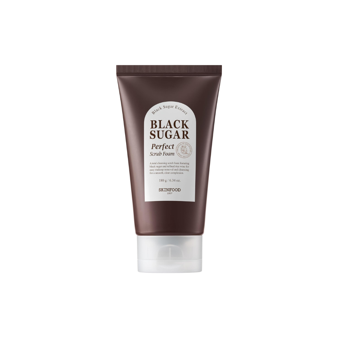 SKINFOOD Black Sugar Scrub Foam – Exfoliating &amp; Deep Cleansing Face Wash