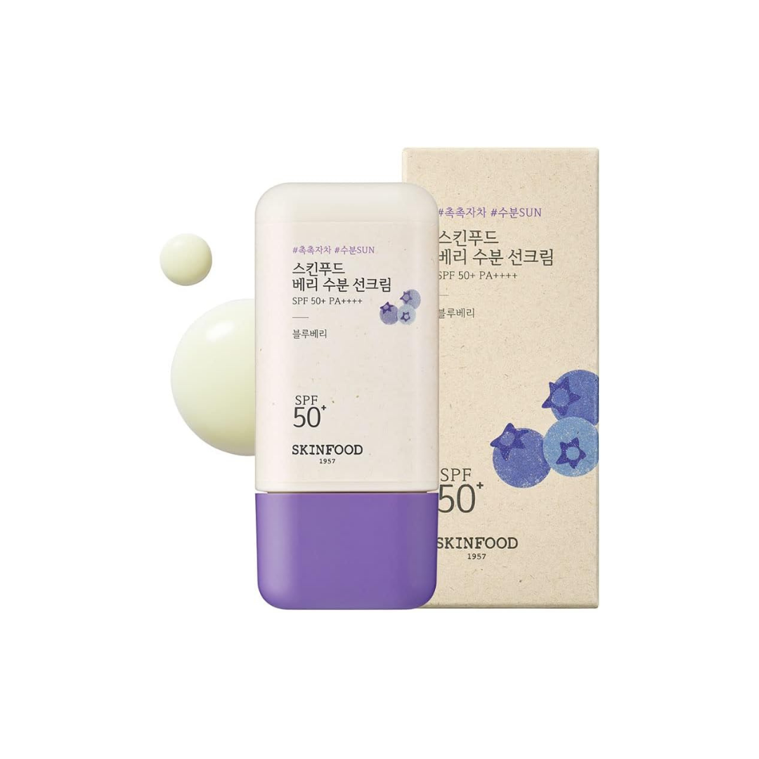 SKINFOOD Berry Moisture Sunscreen SPF50+ PA+++ – Hydrating UV Protection Face &amp; Body Sunscreen (50ml)