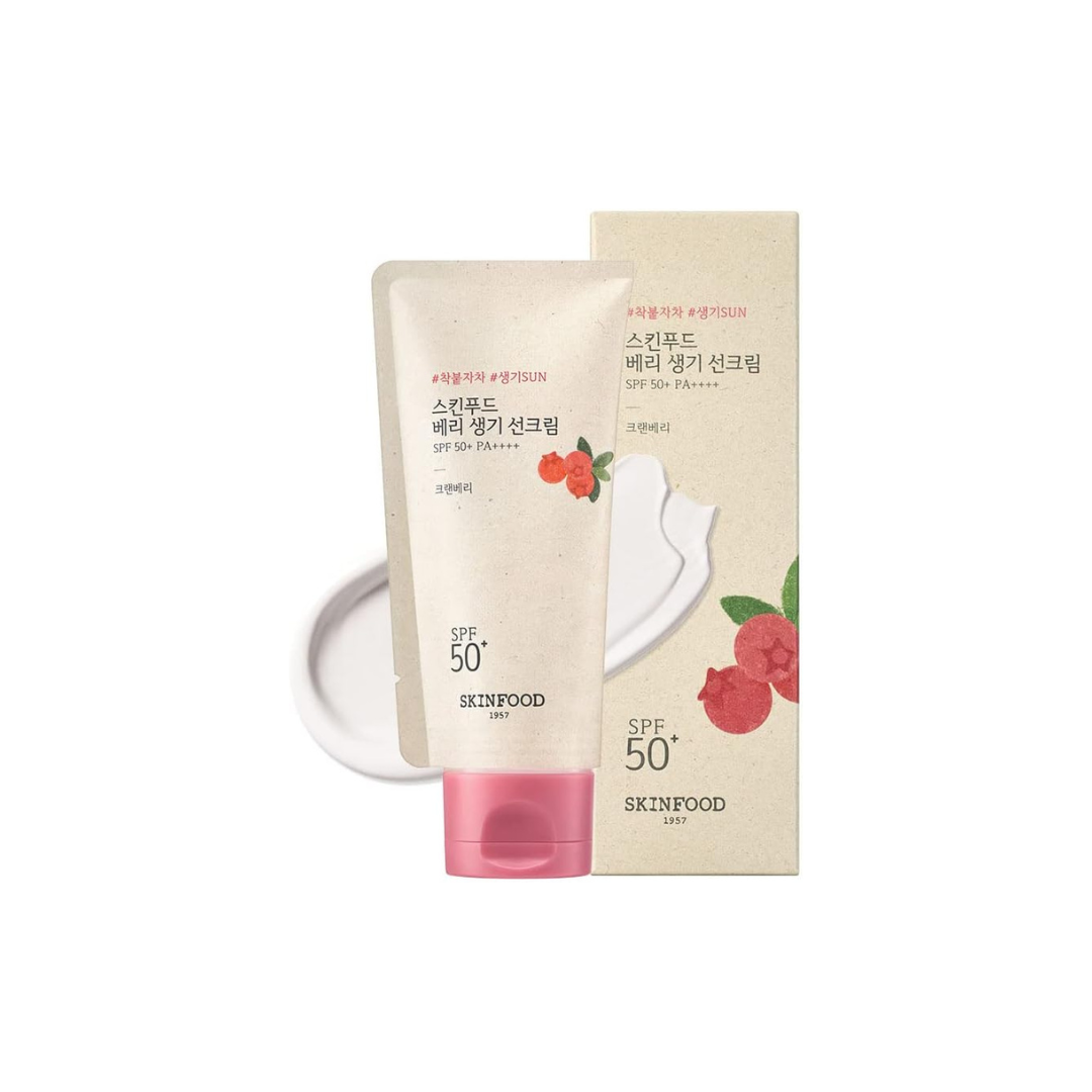 SKINFOOD Berry Glow Sunscreen SPF50+ PA++++ – Tone-Up UV Protection &amp; Hydrating Sunscreen (50ml)