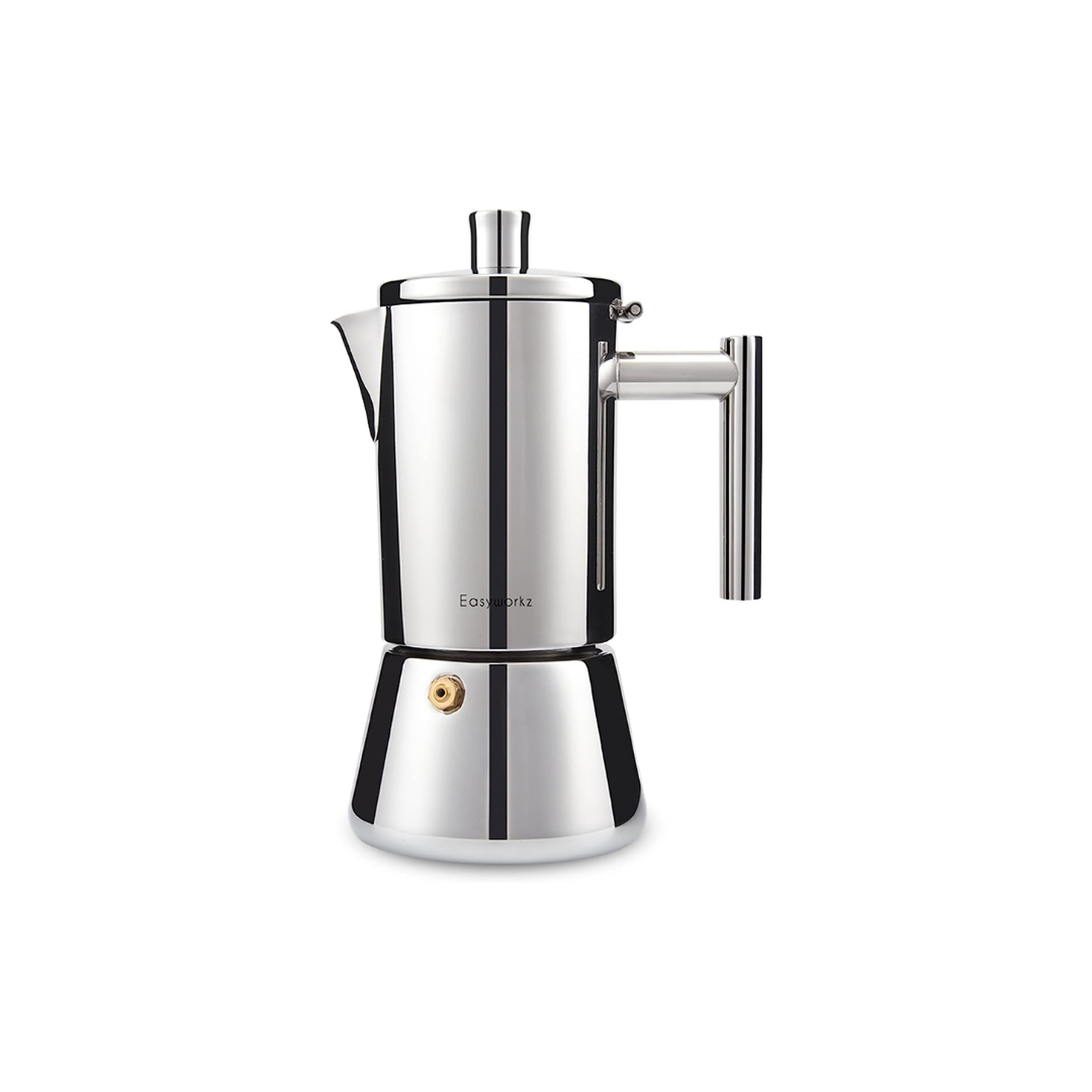 Easyworkz Diego 10–12 Cup Stainless Steel Moka Pot – Italian Espresso Maker, Induction Compatible, 520ml