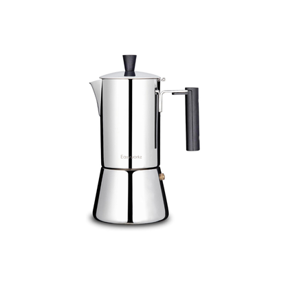 Easyworkz Pedro 4-Cup Stainless Steel Moka Pot – Italian Espresso Maker, Induction Compatible, 200ml