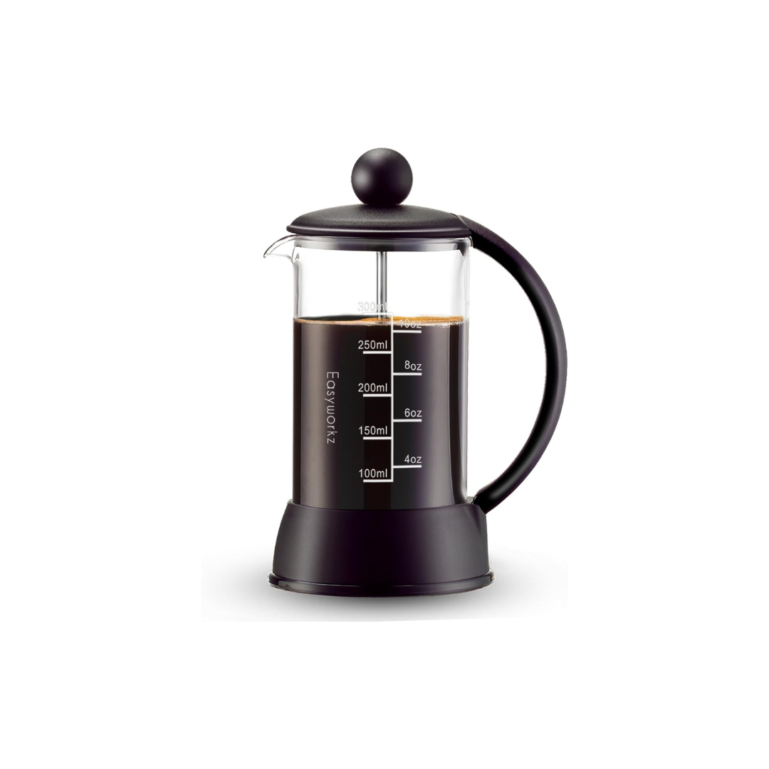 Easyworkz Eclipse French Press Coffee &amp; Tea Maker – Borosilicate Glass, 350ml