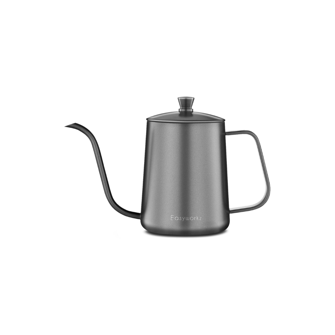 Easyworkz Gooseneck Drip Kettle – Stainless Steel Pour Over Coffee Kettle, Black, 600ml