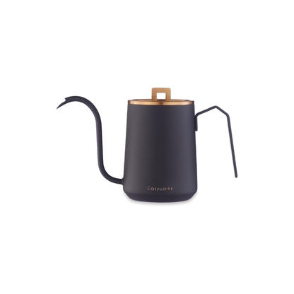 Easyworkz Gooseneck Kettle – Stainless Steel Hand Drip Coffee Pot with Long Spout, Rose Gold &amp; Black, 600ml