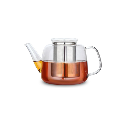 Easyworkz Borosilicate Glass Teapot with Stainless Steel Infuser – Clear, 1500ml
