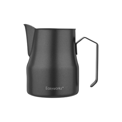 Easyworkz Stainless Steel Milk Pitcher – Latte Art Coffee Frothing Jug, Black, 350ml