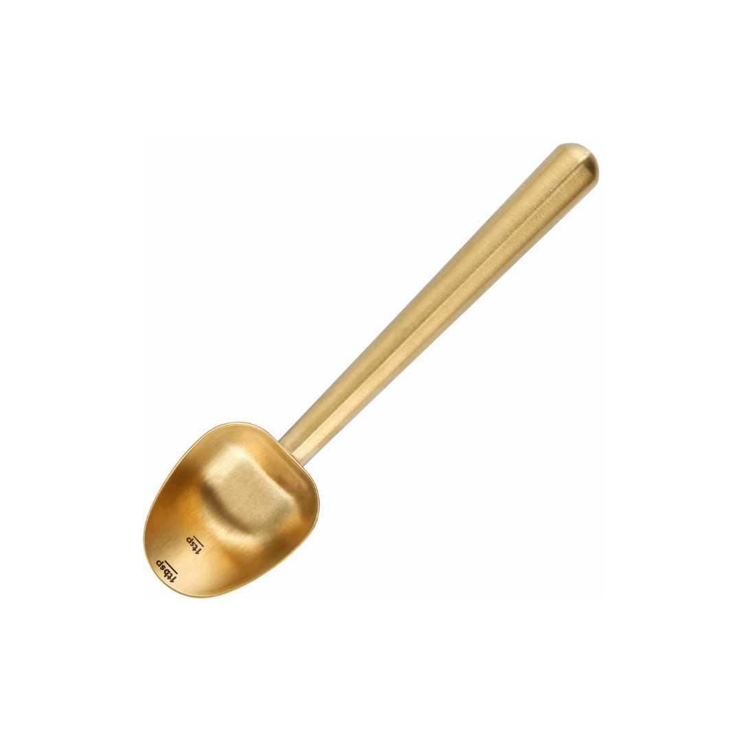 Easyworkz Stainless Steel Coffee Scoop – Long Handle 7g Measuring Spoon, Brass Gold