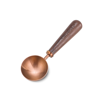 Easyworkz Retro Coffee Measuring Spoon – 10g Stainless Steel Scoop with Black Walnut Handle, Rose Gold