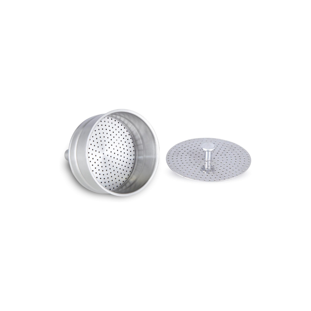 Easyworkz Stainless Steel Moka Pot Funnel &amp; Reducer Set – Replacement Espresso Maker Parts, 4-Cup