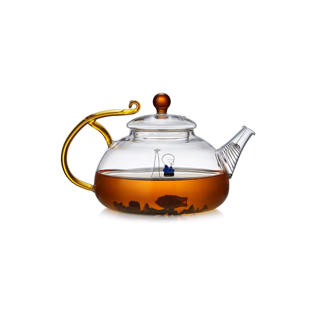 Pocarati Heat-Resistant Glass Teapot 720ml – Direct Flame Safe with Built-In Strainer for Loose Leaf Tea