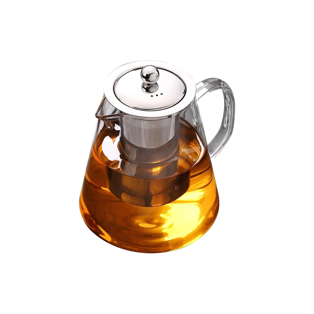 PK4150M Glass Teapot 1500ml – Large Capacity Heat-Resistant Teapot with Stainless Steel Strainer