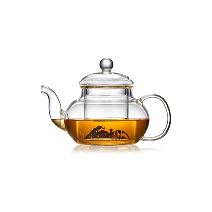 Pocarati Glass Teapot 900ml – Heat-Resistant, Direct Flame Safe with Strainer &amp; Lid