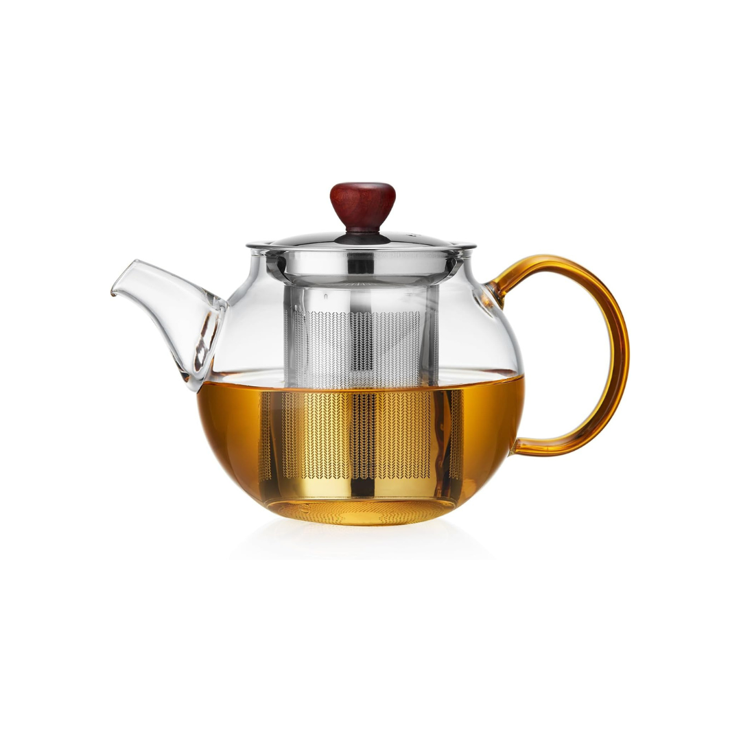 Pokaro Heat-Resistant Glass Teapot 500ml – Direct Fire Safe with Stainless Steel Infuser