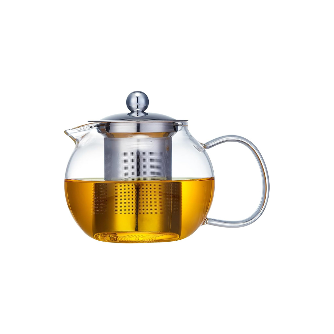 Makaru Heat-Resistant Glass Teapot 650ml – Stainless Steel Infuser, Direct Fire Safe &amp; Dishwasher Safe