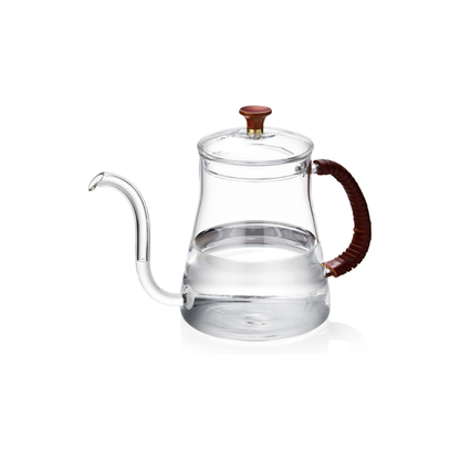 Pocarati Gooseneck Coffee Kettle – 680ml Heat-Resistant Glass Drip Pot