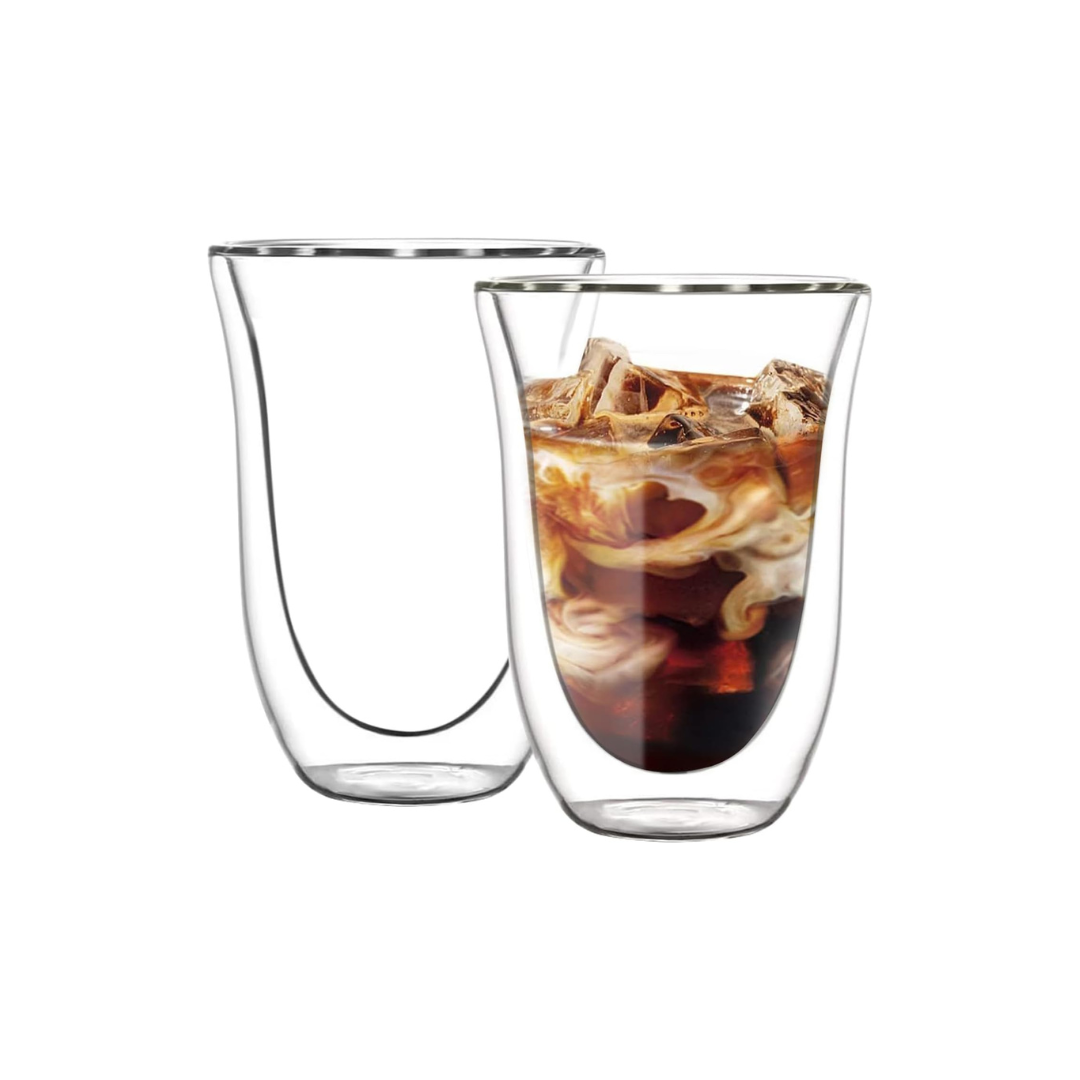 Pokaloti Double Wall Glass Cups – 330ml Set of 2 Heat-Resistant Insulated Tumblers