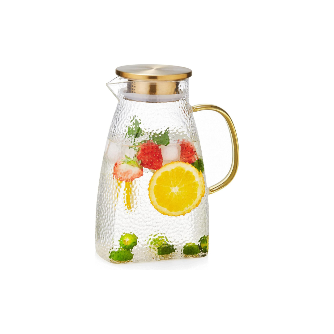 Pokaro Tea Heat-Resistant Glass Refrigerator Pitcher – 1600ml Large Capacity Jug