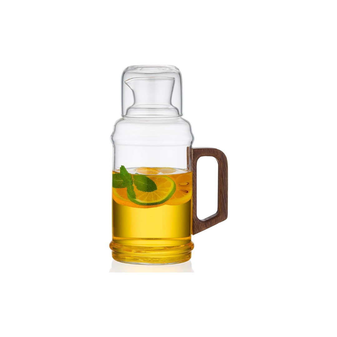 Pocarati Heat-Resistant Glass Pitcher – 1200ml Water Carafe with Handle