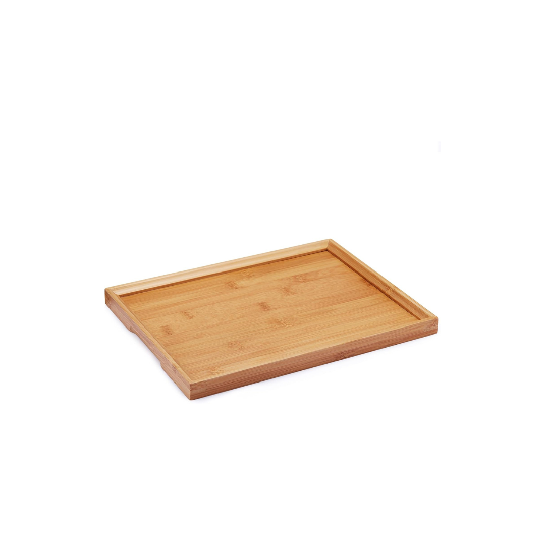 Bamboo Serving Tray – Rectangular Non-Slip Tea &amp; Food Tray, 36cm x 23cm