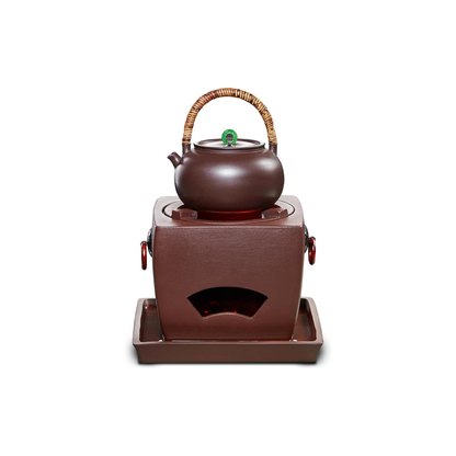 Pocaloti Purple Clay Tea Furnace – Round Mouth Charcoal Tea Stove for Traditional Brewing
