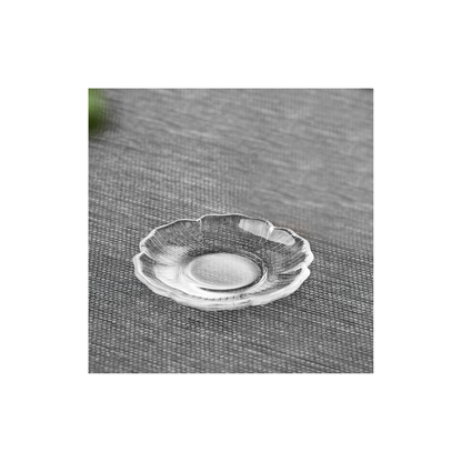 Glass Flower Saucer – Elegant Decorative Tea &amp; Cup Base