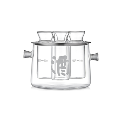 Heat-Resistant Glass Sake Set – Tokkuri Sake Carafe with Measuring Marks