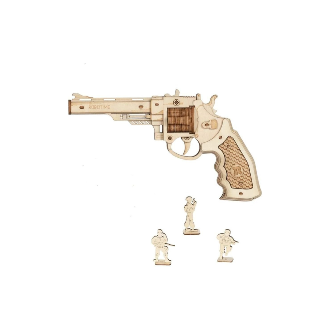 ROBOTIME DIY Wooden Gun 3D Puzzle – Easy-to-Assemble Craft Kit for Beginners, Kids &amp; Adults