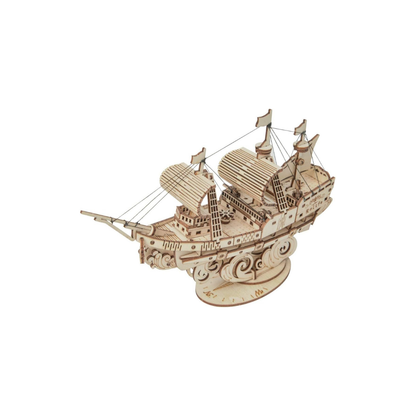 ROBOTIME Sailing Ship TG305 3D Wooden Puzzle – DIY Craft Model Kit, Educational Toy for Kids &amp; Adults