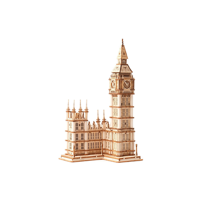 ROBOTIME Big Ben TG507 3D Wooden Puzzle – DIY Craft Model Kit, Educational Toy &amp; Gift for Kids and Adults