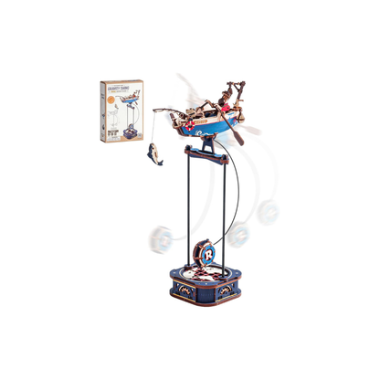ROBOTIME Marine Gravity Swing Aircraft 3D Wooden Puzzle – DIY Model Building Kit for Adults &amp; Teens Ages 14+