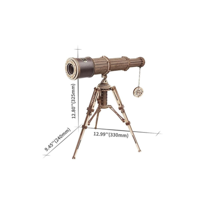 ROBOTIME Monocular Telescope 3D Wooden Puzzle Kit – 314 Piece DIY Mechanical Model Assembly Craft