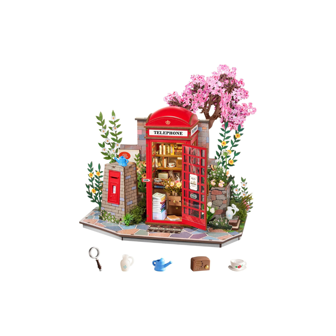 ROBOTIME TGS05 Miniature House 3D Wooden Puzzle – DIY Architectural Model Kit, Handmade Wood Craft &amp; Interior Decoration