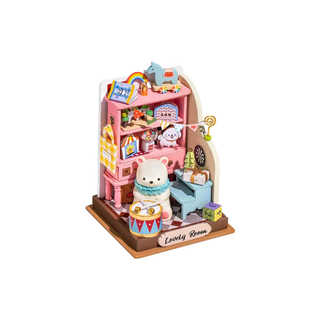 ROBOTIME DS027 DIY Dollhouse Miniature Kit – Handmade Mini House Model Craft Set for Creative Decoration
