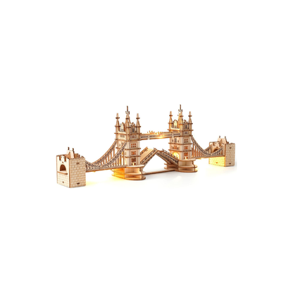Rolife Tower Bridge 3D Wooden Puzzle | DIY Educational Model Craft Kit for Adults &amp; Kids