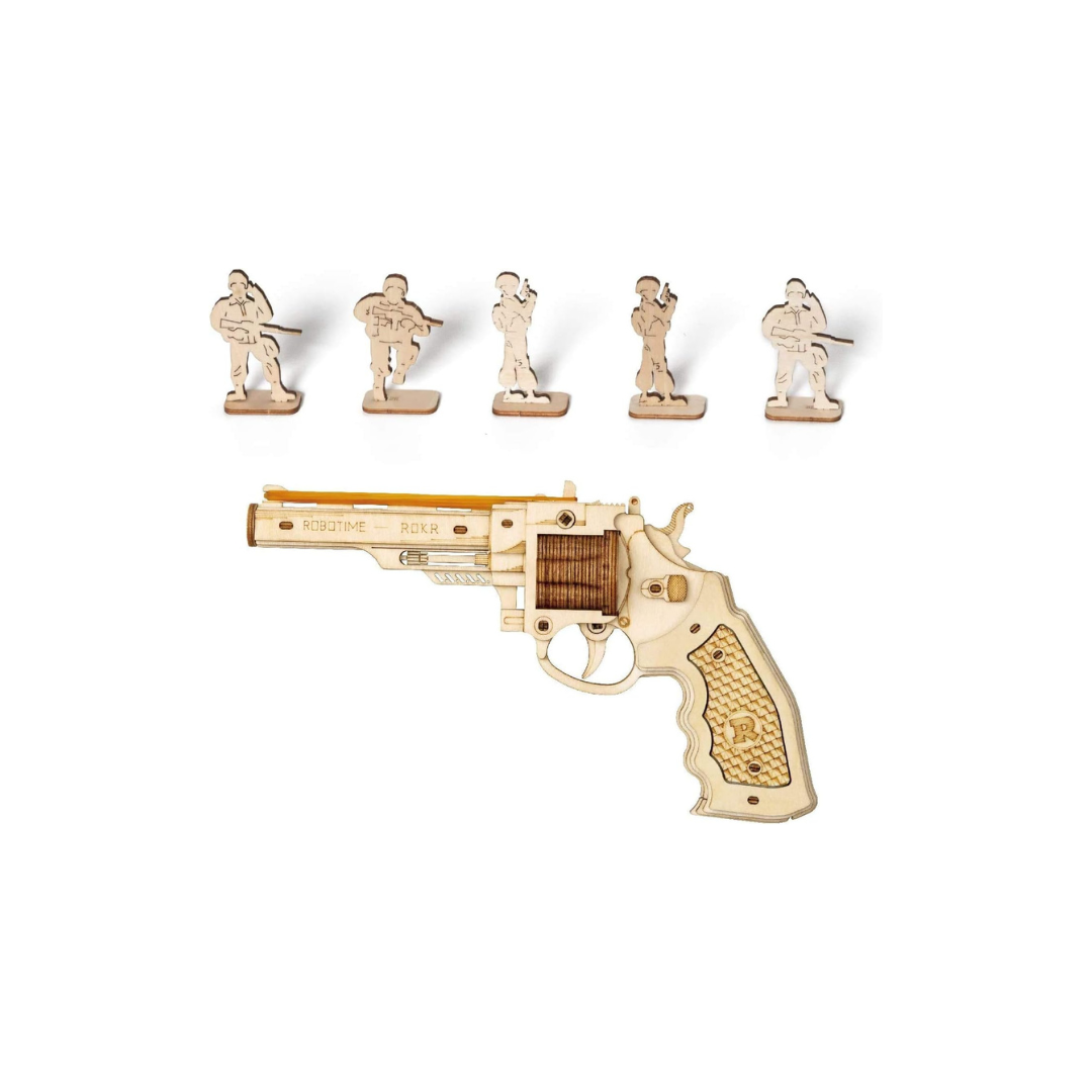 ROKR Rubber Band Gun 3D Wooden Puzzle | DIY Assembly Kit Educational Toy Gift