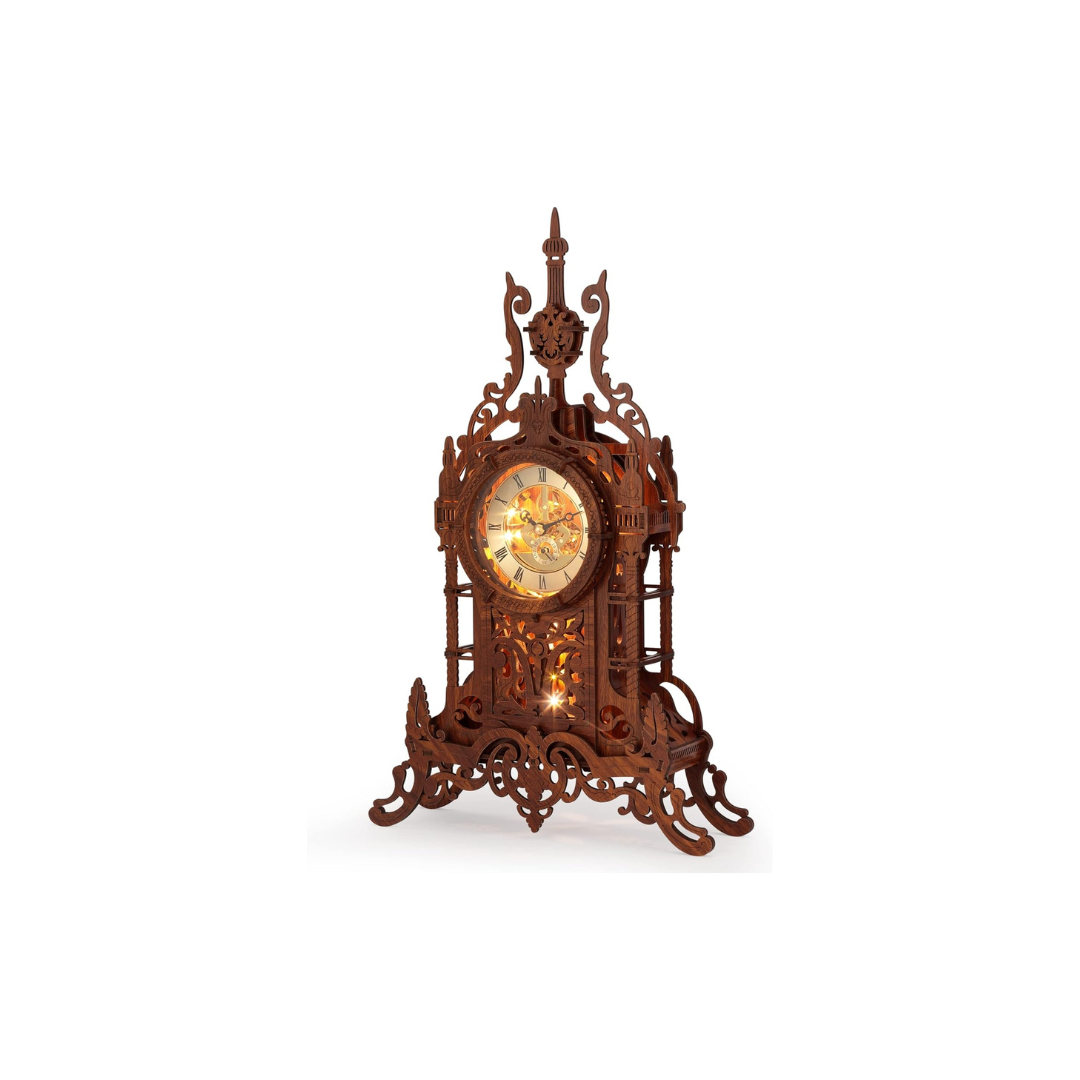FUNPOLA LED 3D Wooden Puzzle Clock | DIY Handmade Wall Clock with Nordic Design