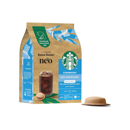 Nescafé Dolce Gusto Neo Starbucks Ice Americano Coffee Pods 12P – Refreshing Iced Black Coffee